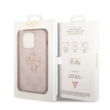 Guess iPhone 15 Pro Max Cover 4G Logo Lyserød