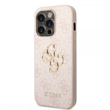 Guess iPhone 15 Pro Cover 4G Logo Lyserød