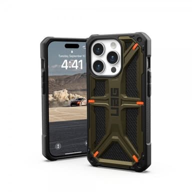 Urban Armor Gear (UAG) iPhone 15 Pro Cover Monarch Kevlar Element Green