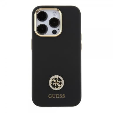 Guess iPhone 15 Pro Max Cover Liquid Silicone Metal Logo Sort