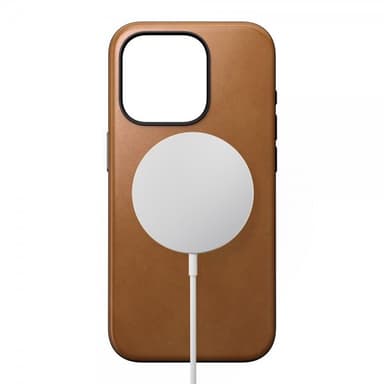 NOMAD iPhone 15 Pro Cover Modern Leather Case English Tan