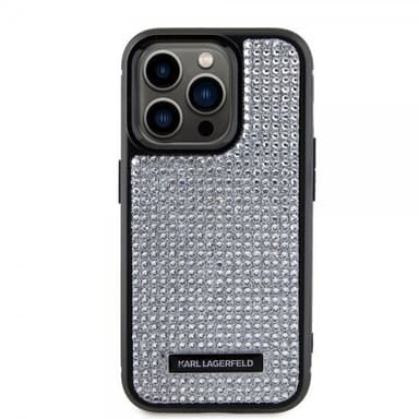 Karl Lagerfeld iPhone 15 Pro Cover Rhinestone Sølv