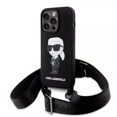 Karl Lagerfeld iPhone 15 Pro Cover Ikonik Crossbody Sort