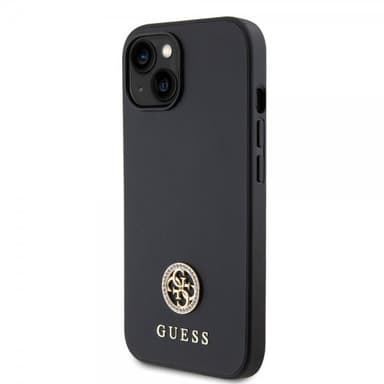 Guess iPhone 15 Cover Metal Logo Strass Sort