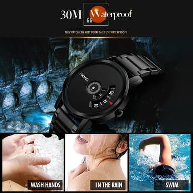 Vandtæt Quartz Metal Armbåndsur Armbåndsur Ur - Sort