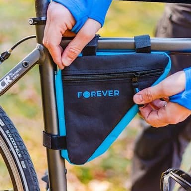 Forever Outdoor Cykeltaske til cykelstel, Svart/Blå
