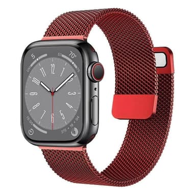 Milanese magnetisk urrem Apple Watch 9 (41mm) - Rød