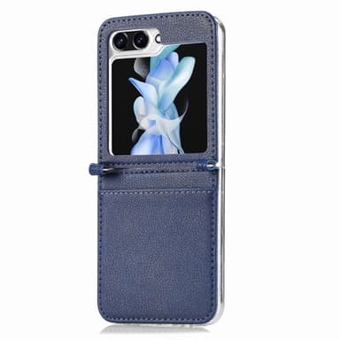 Læder cover med kortplads Samsung Galaxy Z Flip 5 - Blå