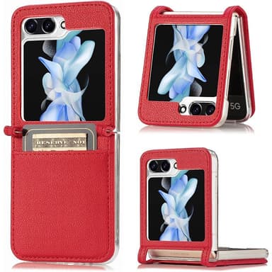 Læder cover med kortplads Samsung Galaxy Z Flip 5 - Rød