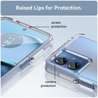 SKALO Motorola Moto G14 Transparent TPU Metal Buttons Cover - Gennemsigtig