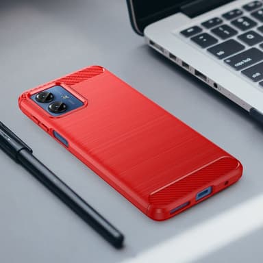 SKALO Motorola Moto G14 Armor Carbon Stødsikker TPU-cover - Rød