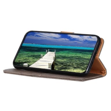 SKALO Motorola Moto G14 KHAZNEH Premium Pungetui i PU-læder - Khaki