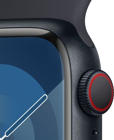 Apple Watch S9 41mm GPS+CEL (Midnight Alu/Midnight Sportsbånd) M/L