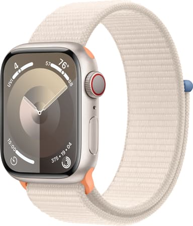 Apple Watch S9 41mm GPS+CEL (Starlight Alu/Starlight Sports-loop)