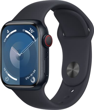 Apple Watch S9 41mm GPS+CEL (Midnight Alu/Midnight Sportsbånd) M/L