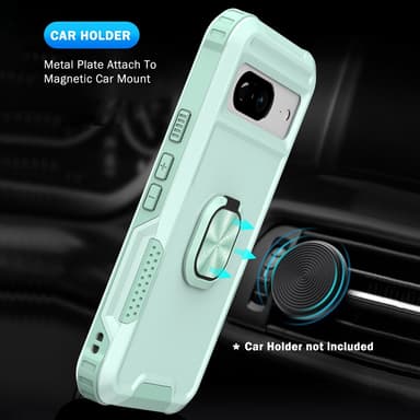 SKALO Google Pixel 8 Armor Hybrid metal ring cover - Turkis