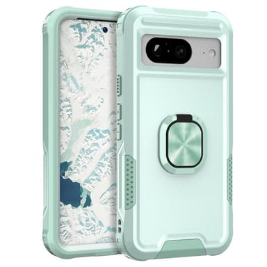 SKALO Google Pixel 8 Armor Hybrid metal ring cover - Turkis