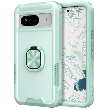 SKALO Google Pixel 8 Armor Hybrid metal ring cover - Turkis