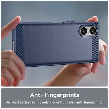SKALO Sony Xperia 5 V Armor Carbon Stødsikker TPU-cover - Blå