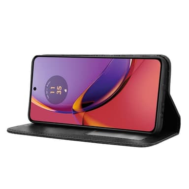SKALO Motorola Moto G84 5G Premium Pungetui med prægning - Sort