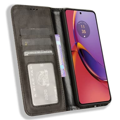 SKALO Motorola Moto G84 5G Premium Pungetui med prægning - Sort