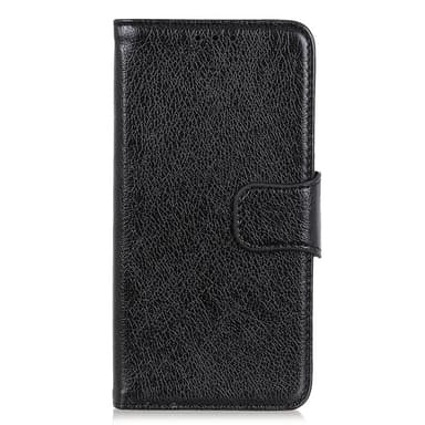 Nappa Texture Split Wallet Stativbetræk til Motorola Moto G54 - Sort