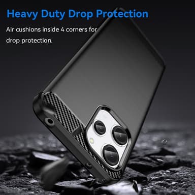 SKALO Xiaomi Redmi 12 4G/5G Armor Carbon Stødsikker TPU-cover - Sort