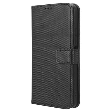SKALO Xiaomi Redmi 12 4G/5G Premium Mini Rhombus Wallet Flip Cover - Sort