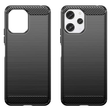 SKALO Xiaomi Redmi 12 4G/5G Armor Carbon Stødsikker TPU-cover - Sort