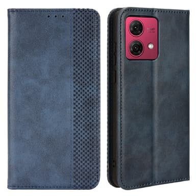 SKALO Motorola Moto G84 5G Premium Pungetui med prægning - Blå