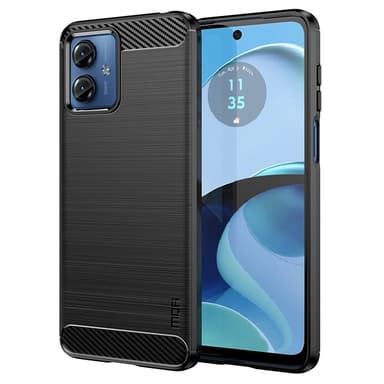 MOFI Motorola Moto G14 Kulfiber tekstur Etui Børstet - Sort