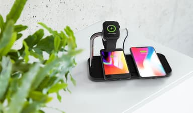 Zens dobbelt + Watch Qi trådløs Aluminiums opladningsplade (sort)
