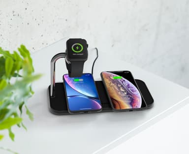 Zens dobbelt + Watch Qi trådløs Aluminiums opladningsplade (sort)