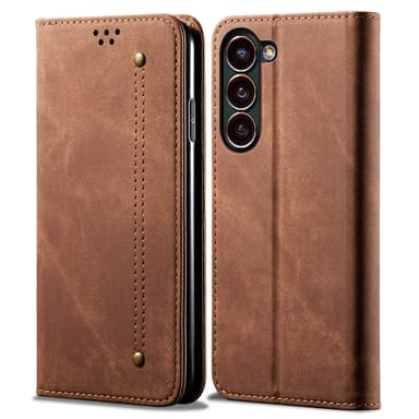 SKALO Samsung S24 Jeans Flip Cover - Brun