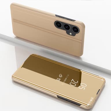 SKALO Samsung S23 FE Clear View Mirror Etui - Guld