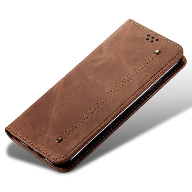 SKALO Samsung S24 Jeans Flip Cover - Brun