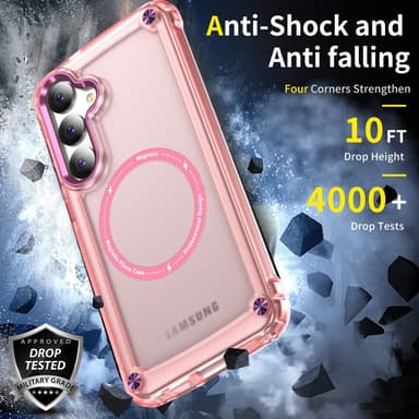 SKALO Samsung S24 Transparent TPU Magnet/Metal Cover - Pink