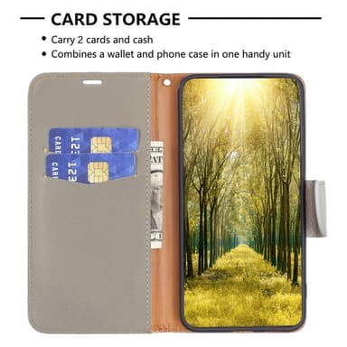 SKALO Samsung S24 Litchi Flip Cover - Grå