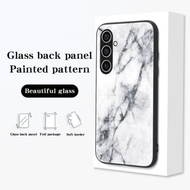 SKALO Samsung S24 Marmor hærdet glas TPU Cover - #4