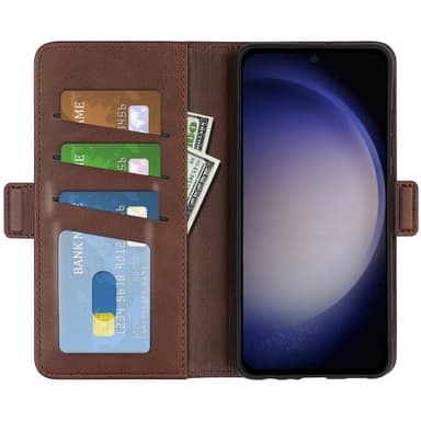 SKALO Samsung S24 Premium Wallet Flip Cover - Brun