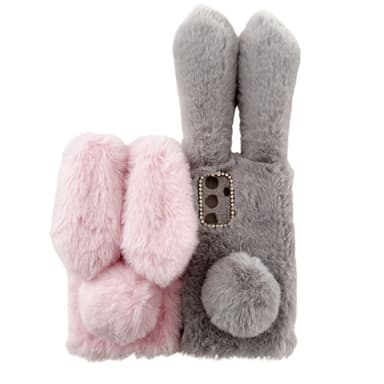 SKALO Samsung S24 3D Soft Furry Bunny Ears Cover - Hvid