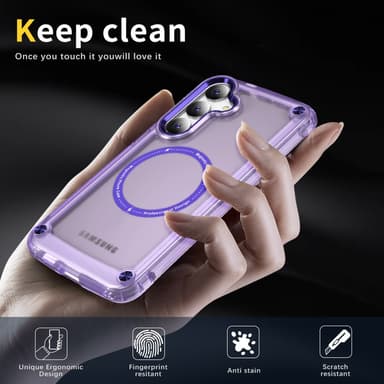 SKALO Samsung S24 Transparent TPU Magnet/Metal Cover - Lilla
