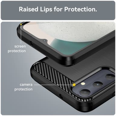 SKALO Samsung A05s 4G Armor Carbon Stødsikker TPU-cover - Sort