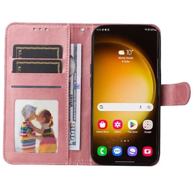 SKALO Samsung S24 Ultra PU-læder Pungetui - Pink