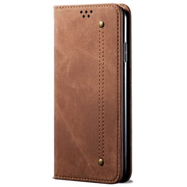 SKALO Samsung S24 Jeans Flip Cover - Brun