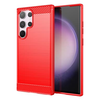 SKALO Samsung S24 Ultra Armor Carbon Stødsikker TPU-cover - Rød