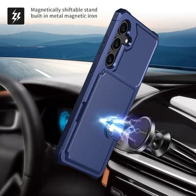 SKALO Samsung S24 Stødsikker cover med pung - Blå