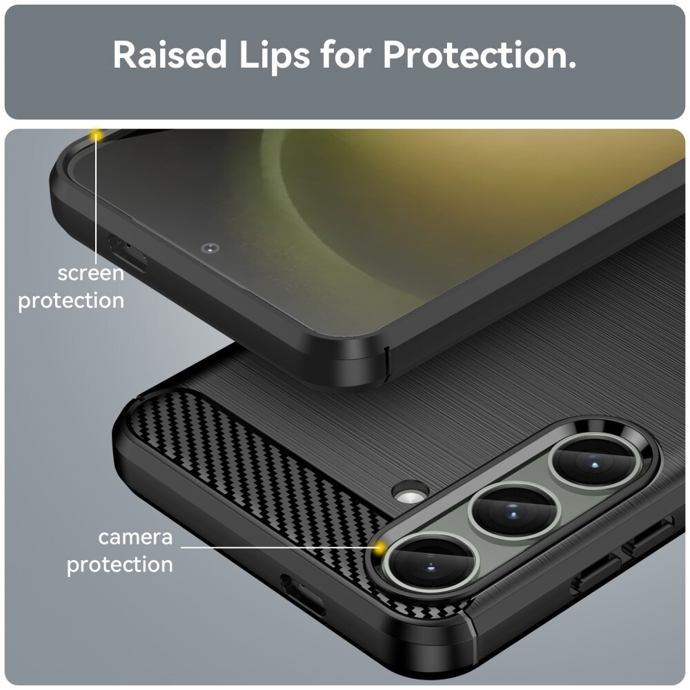 SKALO Samsung S24+ Armor Carbon Stødsikker TPU-cover - Sort