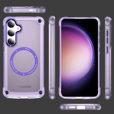 SKALO Samsung S24 Transparent TPU Magnet/Metal Cover - Lilla