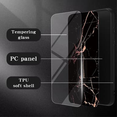 SKALO Samsung S24 Marmor hærdet glas TPU Cover - #4